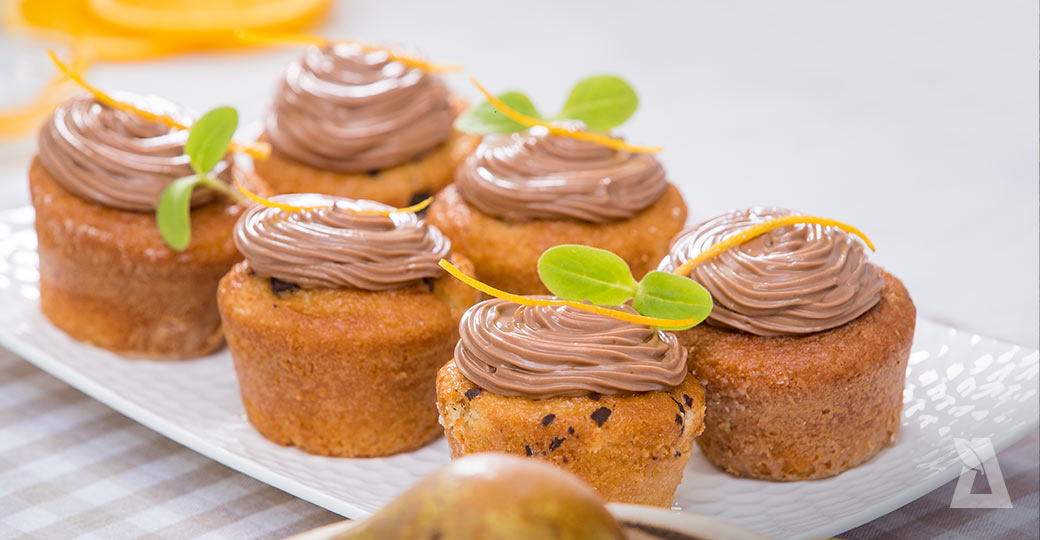 Cupcakes de pera y chocolate