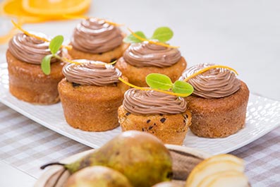 Cupcakes de pera y chocolate
