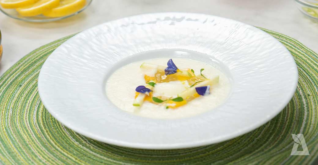 Crema de melón con manzana y mango