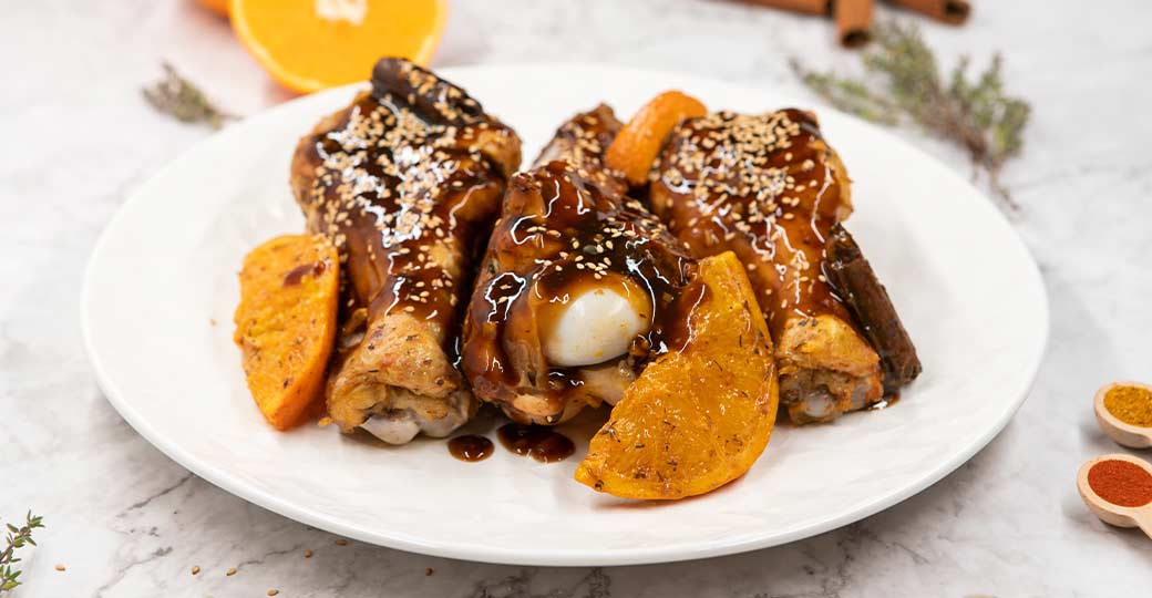 Alerones de pavo con salsa de soja y sésamo