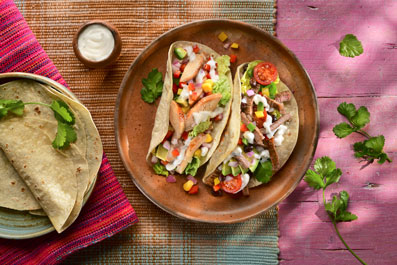 Tacos de pollastre i vedella
