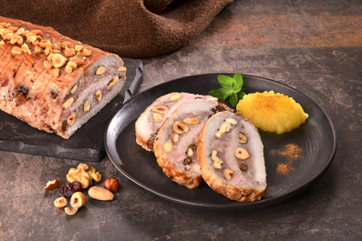 Lomo relleno con frutos secos