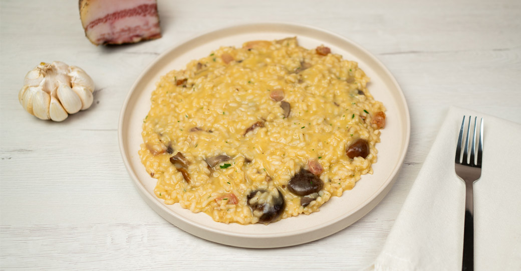 Risotto de guanciale i bolets