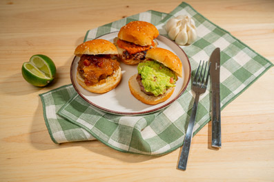 Tres minihamburguesas